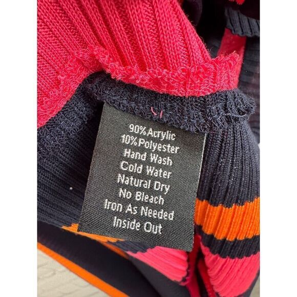 MISOOK black red pink orange knit open front sleeveless cardigan vest S NWOT - Picture 5 of 6